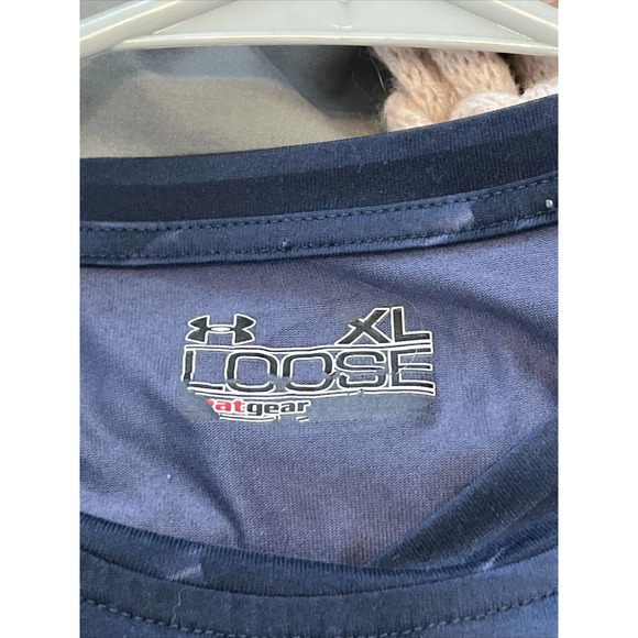 Under Armor Loose Heat Gear Navy Blue Crewneck Men's Size XL 100% Polyester - Picture 7 of 8